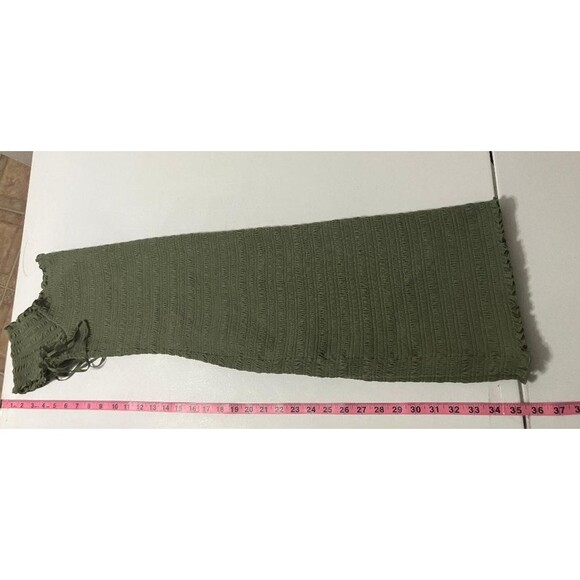 NWT GAP Women’s Off-Shoulder Smocked Stretch Cotton Blend Mini Dress Green Sz L - Picture 7 of 9